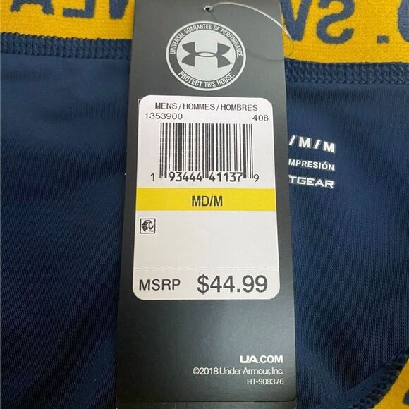 Under Armour UA Mens Project Rock Navy Compression Shorts size Medium NWT - Picture 9 of 9